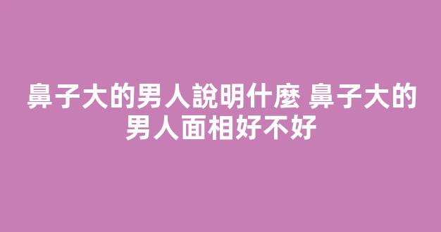 鼻子大的男人說明什麼 鼻子大的男人面相好不好